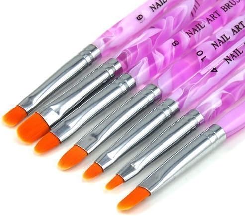 Zxuy 7 x acrílico uv uv ug dicas falsas construtor de pincel pincel pincéis de desenho de caneta conjunto de ferramentas de caneta