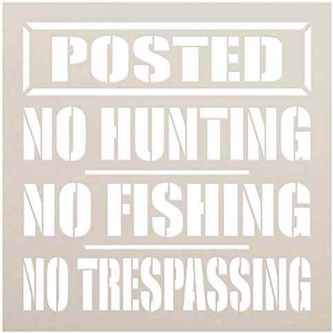 Sem caça sem estêncil de pesca por Studior12 | DIY postou sinal de alerta sem invasão | Artesanato e tinta Sinais de madeira