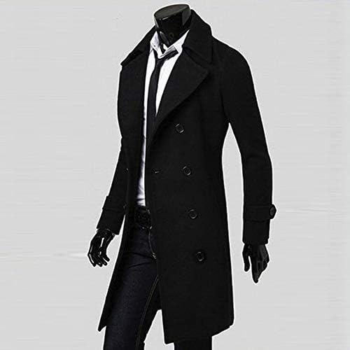 Jaquetas de inverno ymosrh mass homens magros e elegante casaco de trincheira dupla casaco comprido casaco comprido