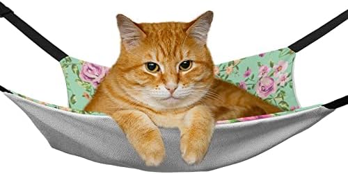 Flores Padrão sem costura Hammock Stand Cat Bed Supplies Excelente respirabilidade Conjunto fácil dentro de casa ao ar