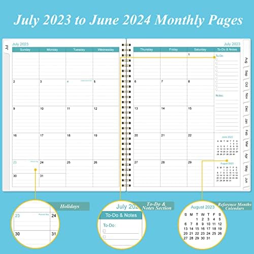 2023-2024 Livro de compromisso e planejador-A4 2023-2024 Diário Planejador Horial de julho de 2023 a junho de 2024, livro semanal de compromisso com intervalo de 30 minutos, médio 8,5 x 11, aquarela azul