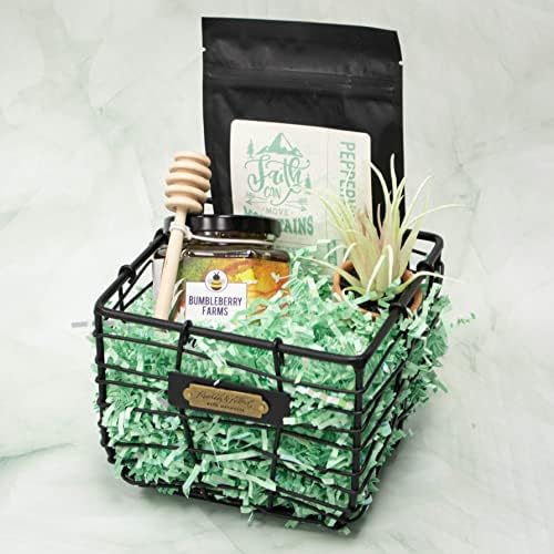 Magicwater Supply Crinkle Cut Paper Shred Filler para embalagem de presentes e recheio de cesta - Diamond Mint Green