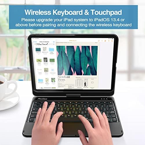 Pacote de caixa do teclado Procase com estojo de teclado com trackpad multi-toque para iPad 10th Generation