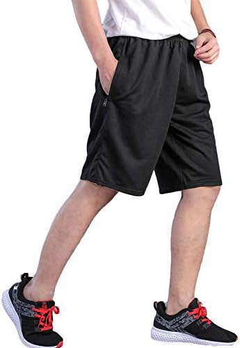 Andongnywell Men's Gym Fitness Workout Shorts Executando calças curtas com calças de bolsos