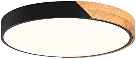 Vikaey moderna Luz de teto LED moderno, luminária de luminária de teto de montagem em madeira minimalista, lâmpada de iluminação de