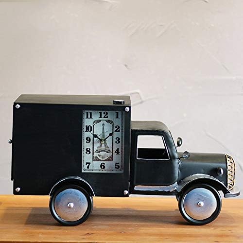 TYXL Nostálgico Ferro forjado Classic Car Desktop Pendulum Clock Home Partop Relógio Decoração de decoração Cabinete de vinho Crafts