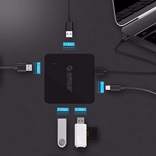 WPYYI Super Speed ​​4 Port USB Hub 3.0 OTG portátil Splitter USB com porta de alimentação micro B para tablet para laptop para