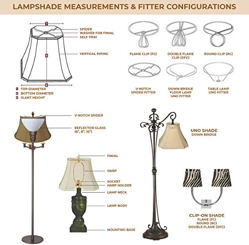 Royal Designs Deep Empire Side Pleat Basic Lamp Shade, bege, 9 x 18 x 14, BS-728-18bg