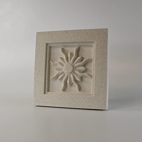 O Pineapple Grove projeta o ornamento de placa de ladrilhos 3D de alívio do BAS Sculpted BAS, pedra fundida sólida, design de sol