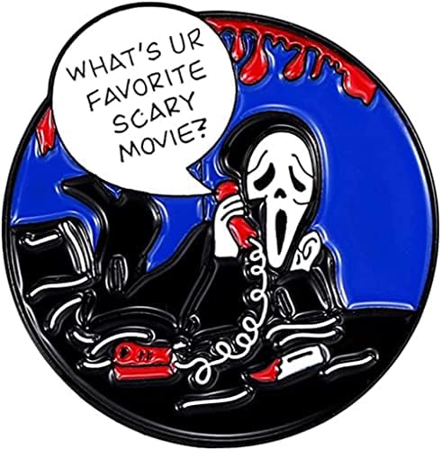 Qual é o seu filme de medo favorito broche grito grito de fantasma pin pin halloween broche de lapela pinos de terror