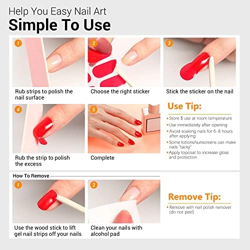 Silpecwee 12 folhas de unhas para mulheres tiras de esmalte colorido mistura auto -adesiva adesiva de unhas adesivas