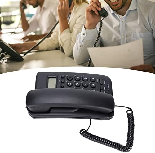 Telefone com fio para idosos, exibição de LCD montada na parede semi -mãos de discagem gratuita fixo para hotel e escritório em casa