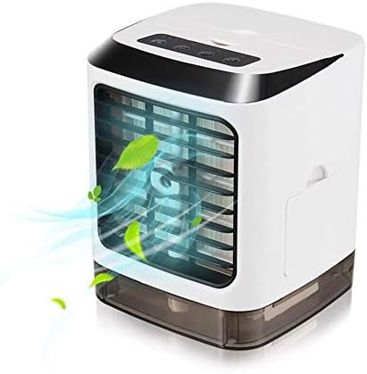 Liliang- Coolers evaporativos Mini refrigerador de ar com controle remoto, ventilador de ar condicionado por portátil USB de resfriamento USB com umidificação e luz noturna de LED 3 em 1 fã de resfriamento de desktop para escritório, casa