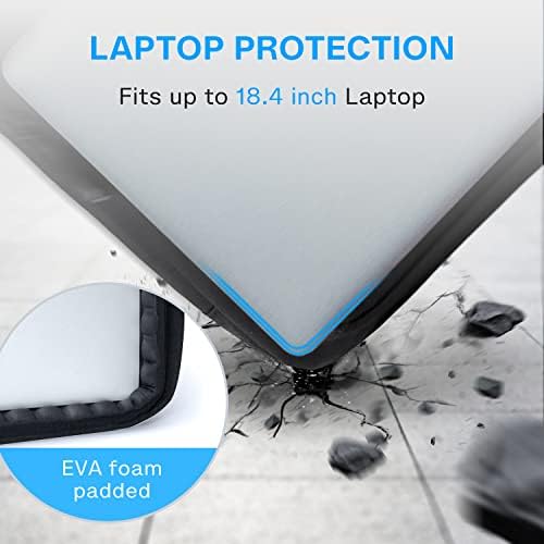 Bolsa de laptop de 18 polegadas, pasta expansível Bagsmart, bolsa de computador Men, Mulheres, Bolsa de ombro de Laptop, Escritório