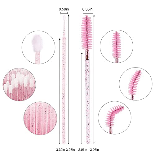 Kit de suprimentos de extensão de cílios Kit Shiny Pink - Padrões de extensão de cílios, escova de aplicador de varinha de rímel, lenços de cola de cílios, anel de cílios, microbrush, fita de cílios - kit de extensão de cílios