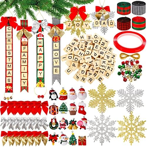 MgParty 284 peças Ornamentos de Natal Ornamentos de árvore de Natal DIY Artes e artesanato de Natal para crianças Adultos de