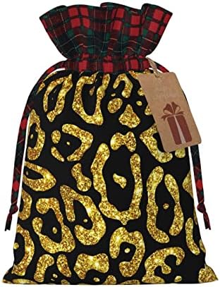 Bolsas de presente de cordão de Natal Jaguar-Collits-Gold-Skin Buffalo Plaidstring Bag Party Favors Bags