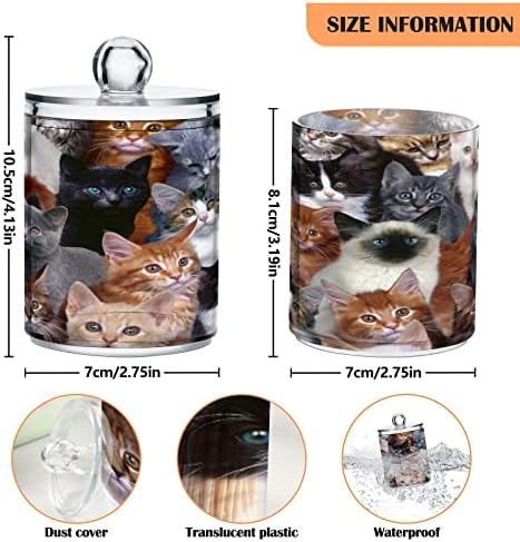 Alaza 2 Pack Qtip Dispenser Dispenser Cat Bathronsister Lasistres para bolas de algodão/swabs/almofadas/fio