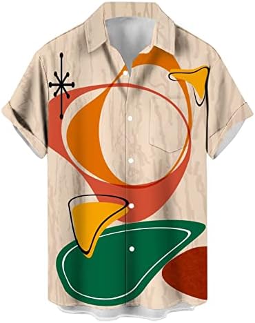 Quem na loja masculina camisetas gráficas de manga curta Button Up Hawaiian Graffiti Shirts