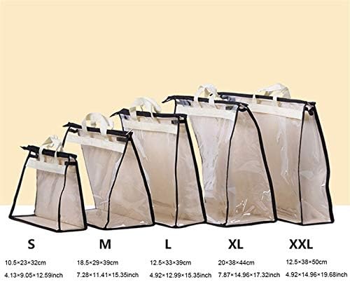 5 pacote de bolsa transparente, organizador de bolsas PVC Saco de capa anti-poeira para pendurar armário com zíper e manusear bolsa de armazenamento para economizar espaço