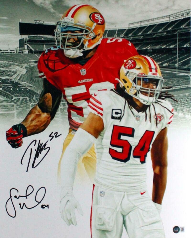 Patrick Willis/Fred Warner autografou SF 49ers 16x20 Collage Photo -Beckettwholo - fotos da NFL autografadas