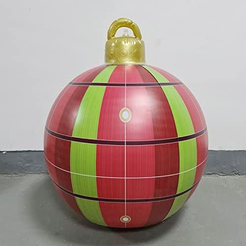Bolas gigantes de infláveis ​​de Natal, bola de Natal ao ar livre de 24 polegadas com bomba de ar decorações de Natal ornamentos explodem decorações de quintal, decorações de Natal de ano novo e decorações de piscina ao ar livre