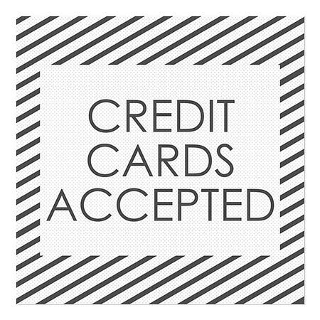 CGSignLab | Decalel de janela perfurado Cartões de crédito aceito -Stripes White | 24 x24