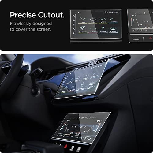 Protetor de tela de vidro temperado Spigen [GLASTS SLIM] projetado para Audi E -Tron, Q7, Q8 Painel Touchscreen - Fosca/Anti -Prip Print