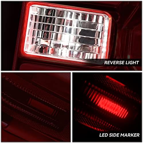 Motor de DNA TL-ZTL-002E-DR Par de luzes traseiras LED lâmpadas de freio compatíveis com 15-19 Silverado 2500 HD 3500 HD/Sierra 3500 HD, lente vermelha defumada