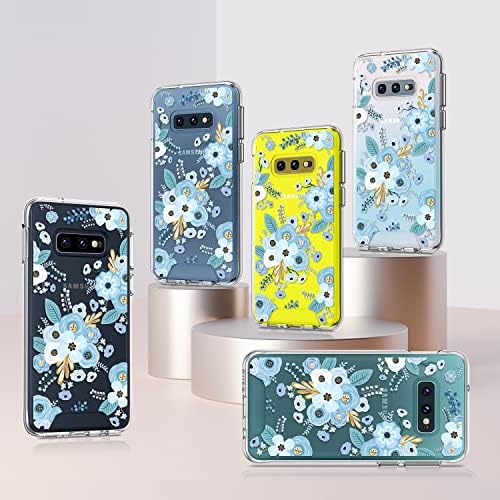 Rayboen Case for Samsung Galaxy S10E, Clear Floral Pattern Projetado Caixa de telefone protetora à prova de choque,