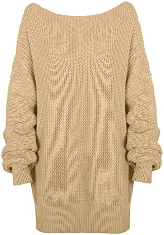 Vestido de suéter para mulheres sexy fora do ombro a cabo malha desleixada suéter de suéter sólido mini vestidos de suéter chaque