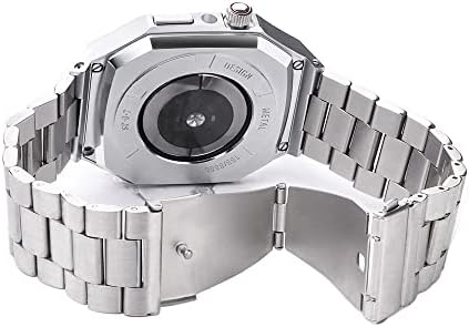 Ekins mais nova capa de relógio de aço inoxidável Luxo 40 41 44 45mm Capa de caixa para Apple Watch4 5 6 7 SE Match