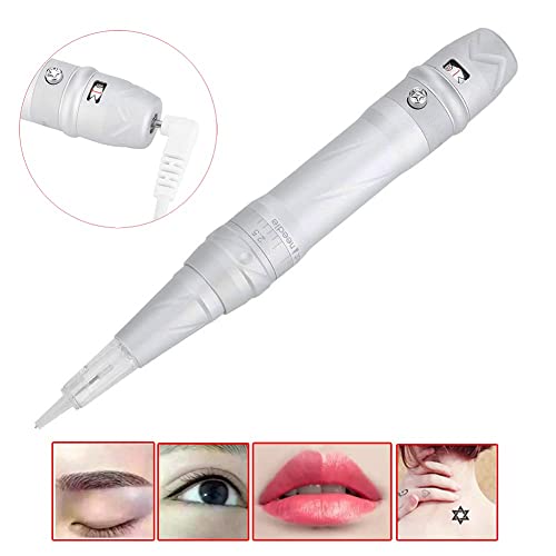 Máquina de caneta rotativa de tatuagem de maquiagem permanente sem fio inclui 1 bateria 15pcs agulhas - Eyebrows Lip