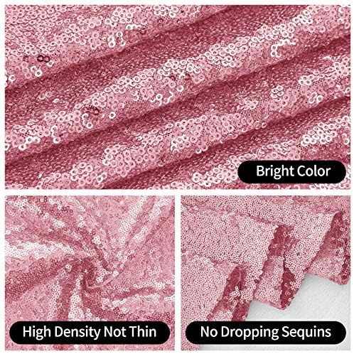 Cortina de pano de fundo de lantejoulas rosa claro de 7 × 7 pés, cortinas de pano de fundo fotográficas, fundo de tecido para