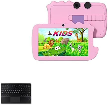Teclado de onda de caixa compatível com o tablet Atozee Toddler AT70K - Teclado Bluetooth Slimkeys com TrackPad, teclado portátil