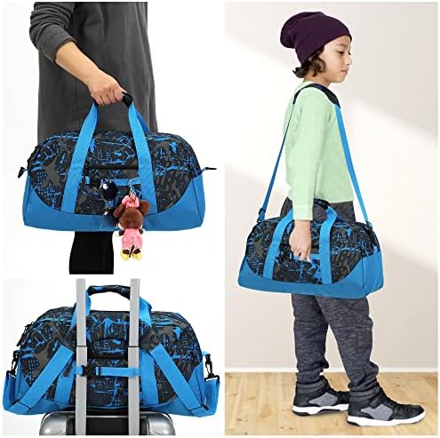 Stumdo Kids Overnighter Duffel Bags for Kids, tamanho de mão e ideal para treino escolar ou de viagem noturna
