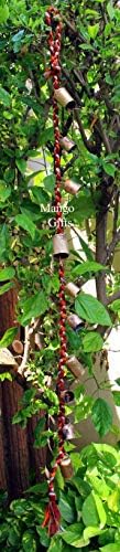 Fair Trade Decorative String de 10 Metal Vintage Indian Wall Hanging Bells 110 cm Holding Chimes