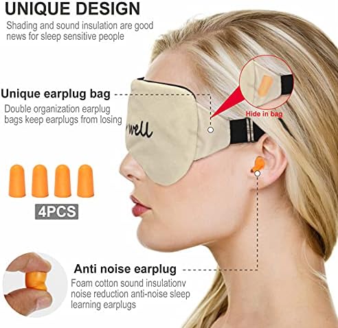 Máscara de sono com tampões para homens e mulheres - Máscara de olho leve e ajustável com sacos de armazenamento da organização