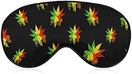 Pintura colorida máscara de cegueira de ervas daninhas de máscara de olhos fofos com cinta ajustável para homens