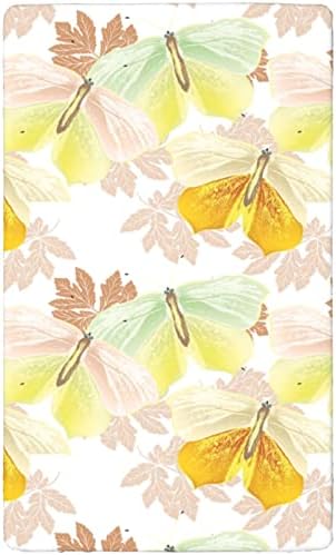 Pastel com tema de mini folhas de berço, lençóis portáteis de mini berço, folhas de berço de chapas de berço macias e elásticas para