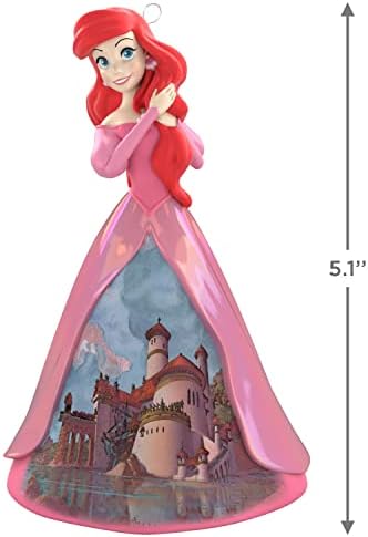 Hallmark Keetake Ornamento de Natal 2022, Disney Princess Celebration Ariel, porcelana