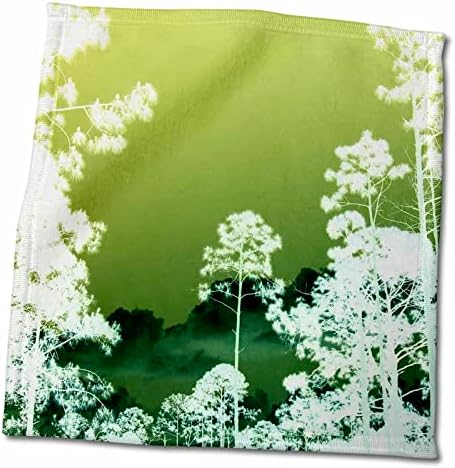 3drose florene cenário abstrato - pinheiros brancos no céu de limão - toalhas