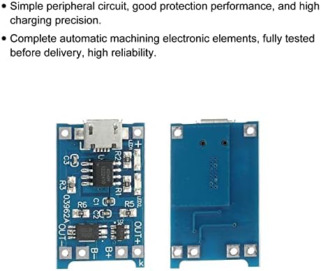 Meccanixity Micro USB 4.5-5.5V 1A 18650 Módulo de carregamento da placa de carregamento da placa de carregamento Pacote de proteção dupla de 5 funções de 5