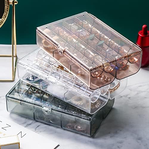 Caixa de jóias, caixa de jóias Caixa de bretas de jóias transparentes de grande capacidade com tampa para caixa de
