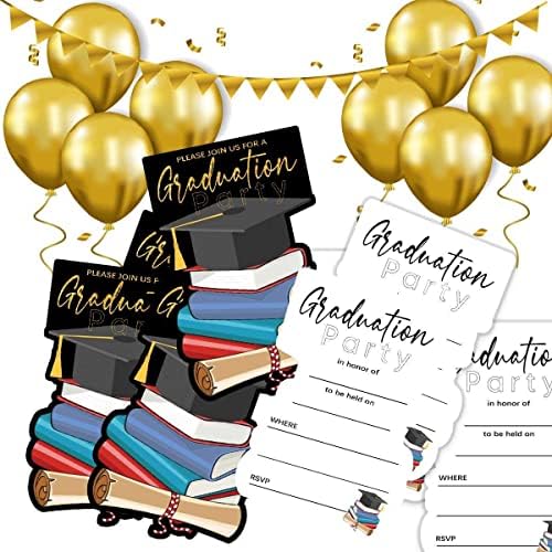 Convites Shlinco para festa de graduação com envelopes, 2023 faculdades ou festas de formatura do ensino médio -Book