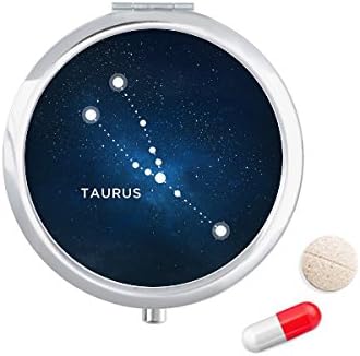 Taurus Constellation Zodiac Sigin Caso Case Pocket Medicine Storage Box Recipiente Distribuidor