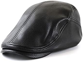 Mens Newsboy Caps Chapéu de couro Classic Ivy Cap Flat Cap Gatsby Driving Hat para homens CABIO
