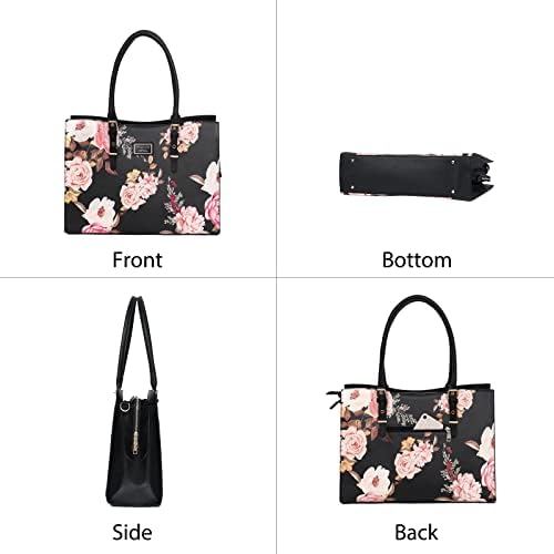 Mosis Laptop Tote Bag Compatível com MacBook Pro 16 polegadas 2021 M1 A2485 / 2019-2020 A2141 e 15-15,6 polegadas Notebook, PEONY WATER IMATURA PU EMPLEY TRAILHA DE VIAGEM COM INSCRIÇÃO DE VIAGEM COM INSTRAÇÃO PE