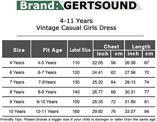 Vestido de menina de meninas de GertSound ， Meninas VINTAGE VINTAGE A-LINE || Vestidos de festa infantis com cinto