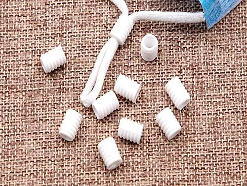 Chengyida 100pcs brancos de plástico macio de silicone redondo ajuste de fivela de fivela adulta Acessórios para ajustes elásticos